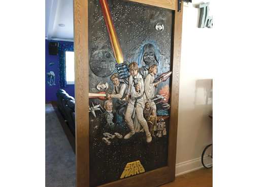 The Star Wars panel after painting and installation.